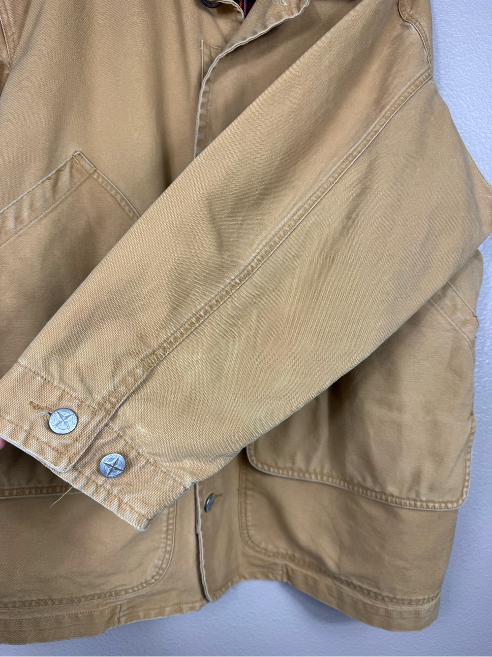 Vintage Y2K Nautica Barn Field Canvas Full Zip Wool Plaid Blanket Liner Coat E - Picture 5 of 13